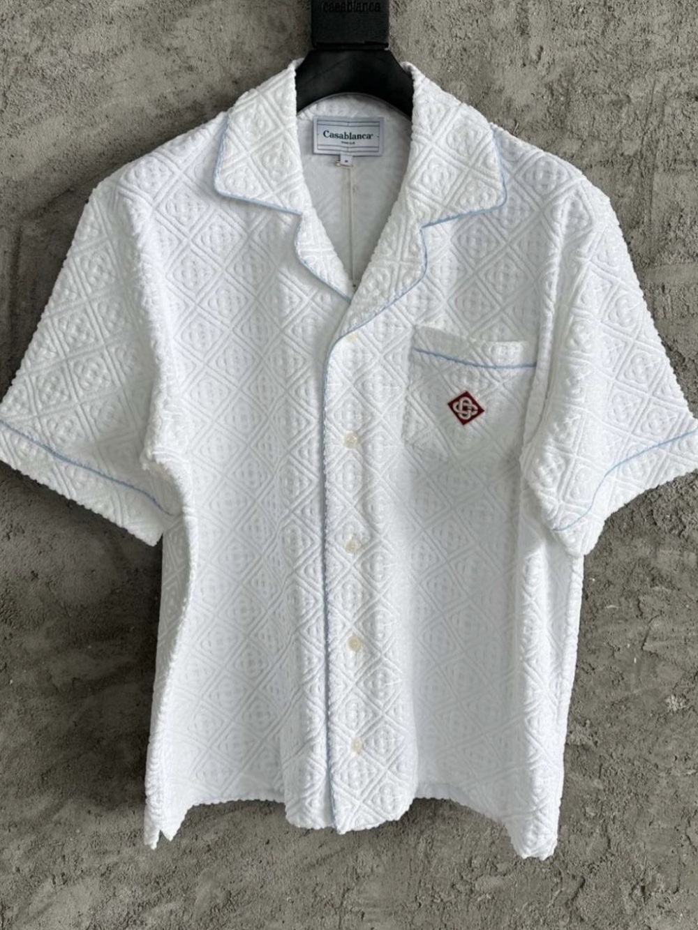 Casablanca Textured Short Sleeve Shirt in White